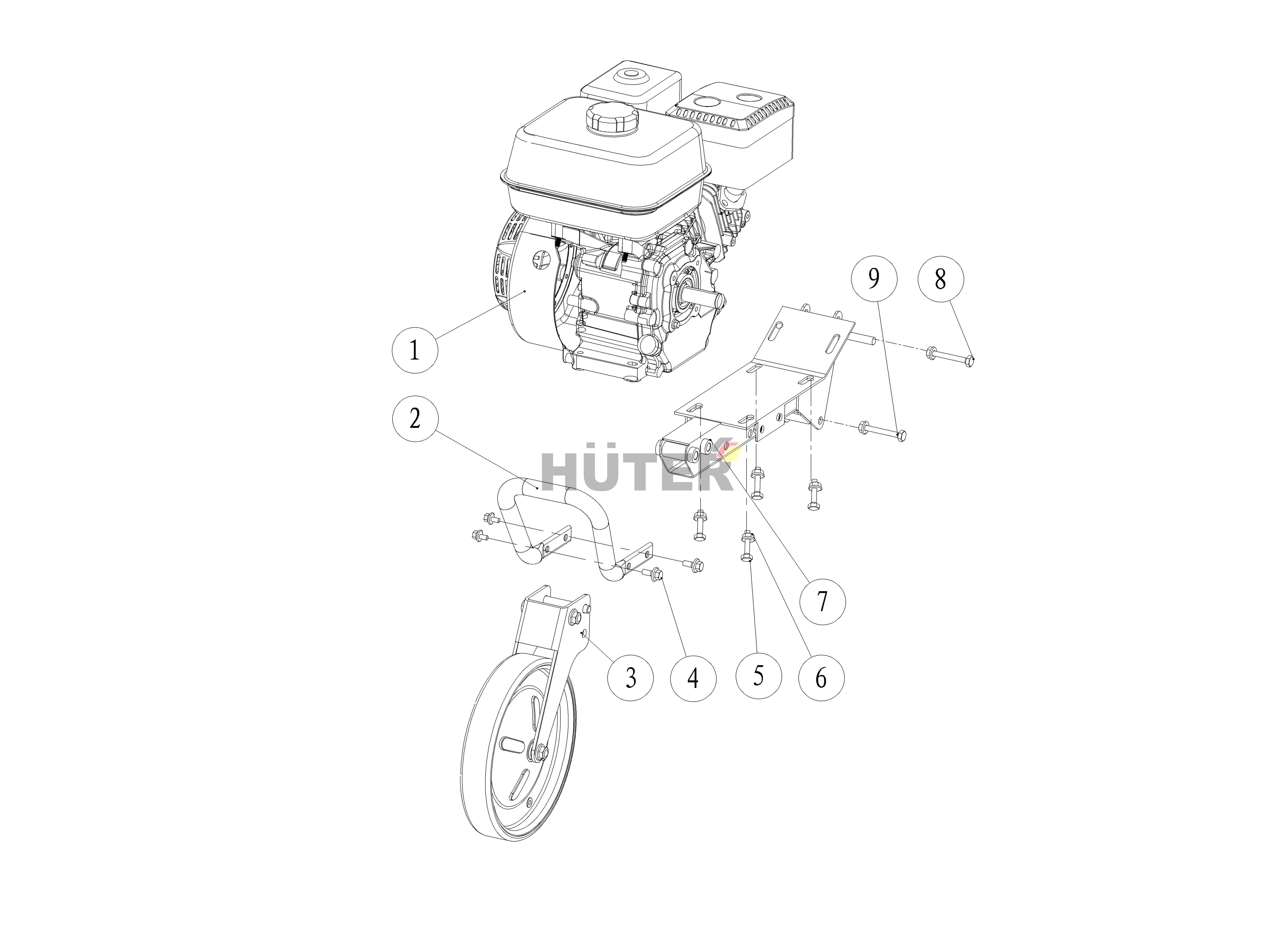 Двигатель и рама HSD 70/5/8